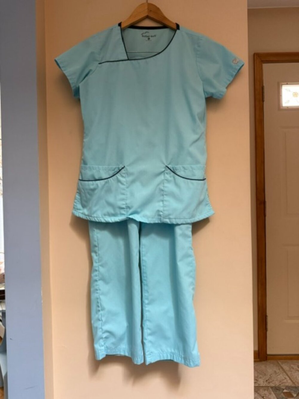 Ladies Butter Soft Scrub Set Pale Blue - Small